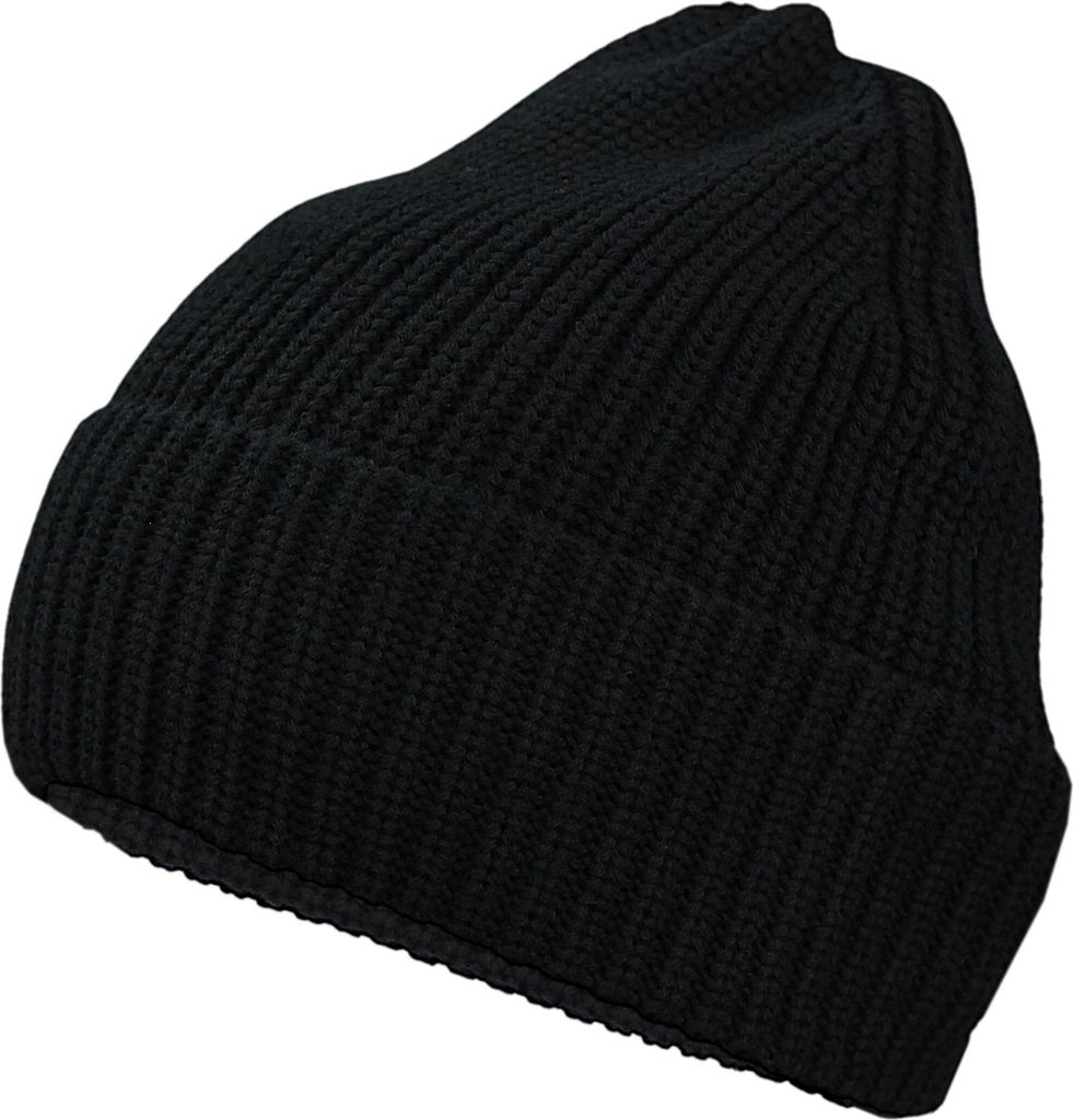 TupTam Baby Winter Mütze Strickmütze zum Binden , Farbe: Schwarz Uni, Hat Size: 49-53