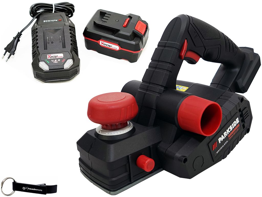 PARKSIDE PERFORMANCE 20V Akku Hobel PPHA 20 (inkl. 4Ah Akku) + HEADNMORE Schlüsselanhänger im HEADNMORE Bundle