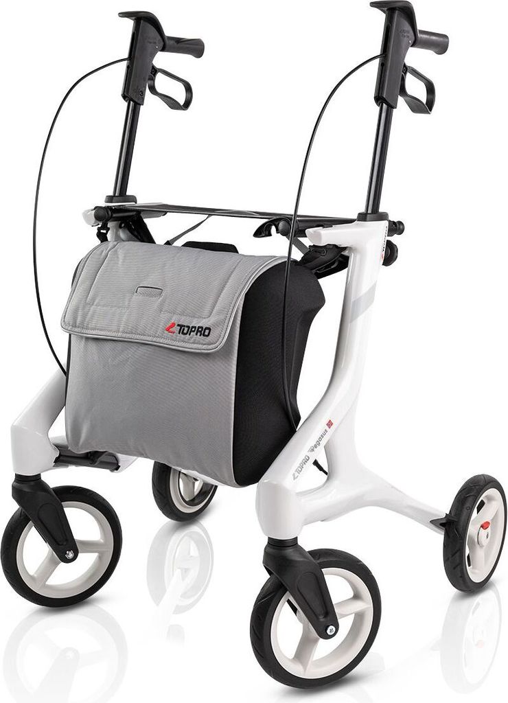 Topro Pegasus Carbonrollator – ultraleichter Rollator in Weiß, stilvoll und stabil
