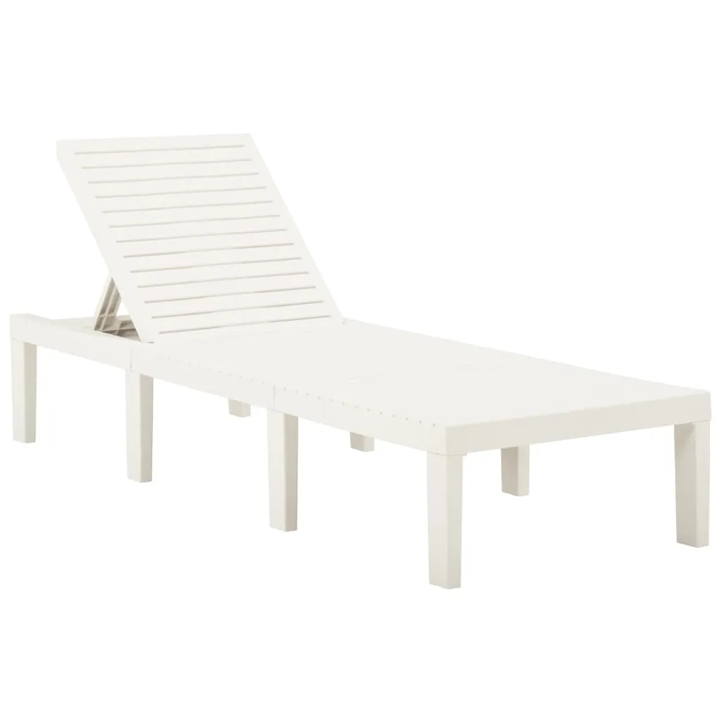 Lettino prendisole in plastica bianco - 7