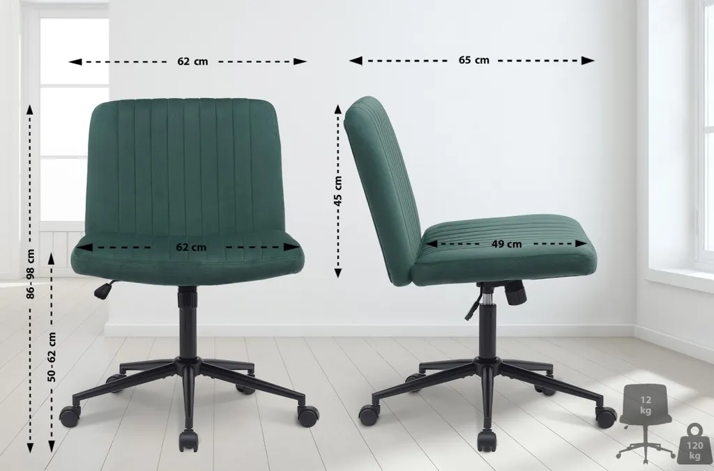 Sedia Ufficio Kingman in Velluto Verde | Design-Shop Ergonomia e Lusso - 2