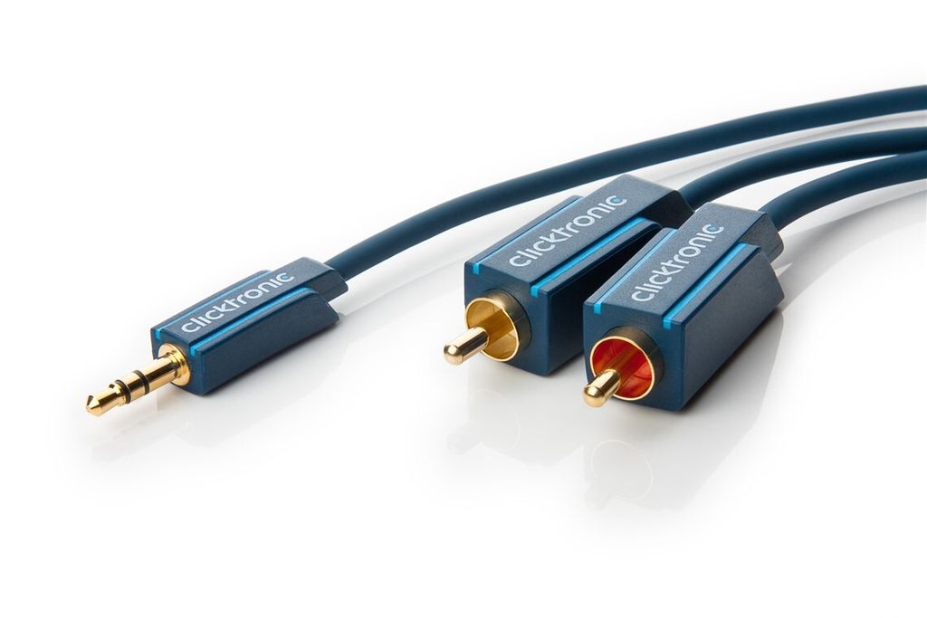 3,5-mm-AUX-auf-Cinch-Adapterkabel, stereo, Premium-Kabel | 1x 3,5-mm-Klinken-Stecker 2x Cinch-Stecker | 2,0 m | OFC-Innenleiter. Kabellänge 2 m