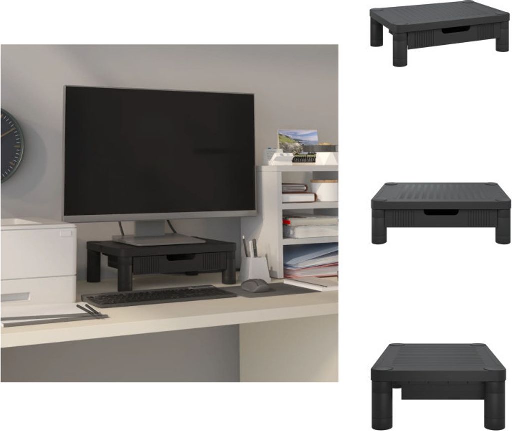 vidaXL Monitorständer Schwarz 43x30,5x13 cm - TV-Möbel