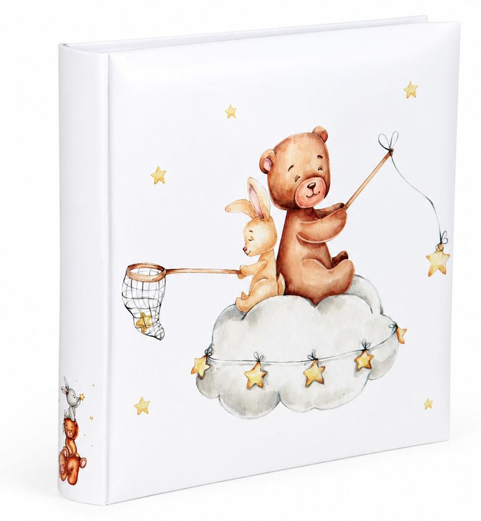 Cat & Bears Fotoalbum 30x30 cm 100 weiße Seiten Baby Kinder Produktbild 