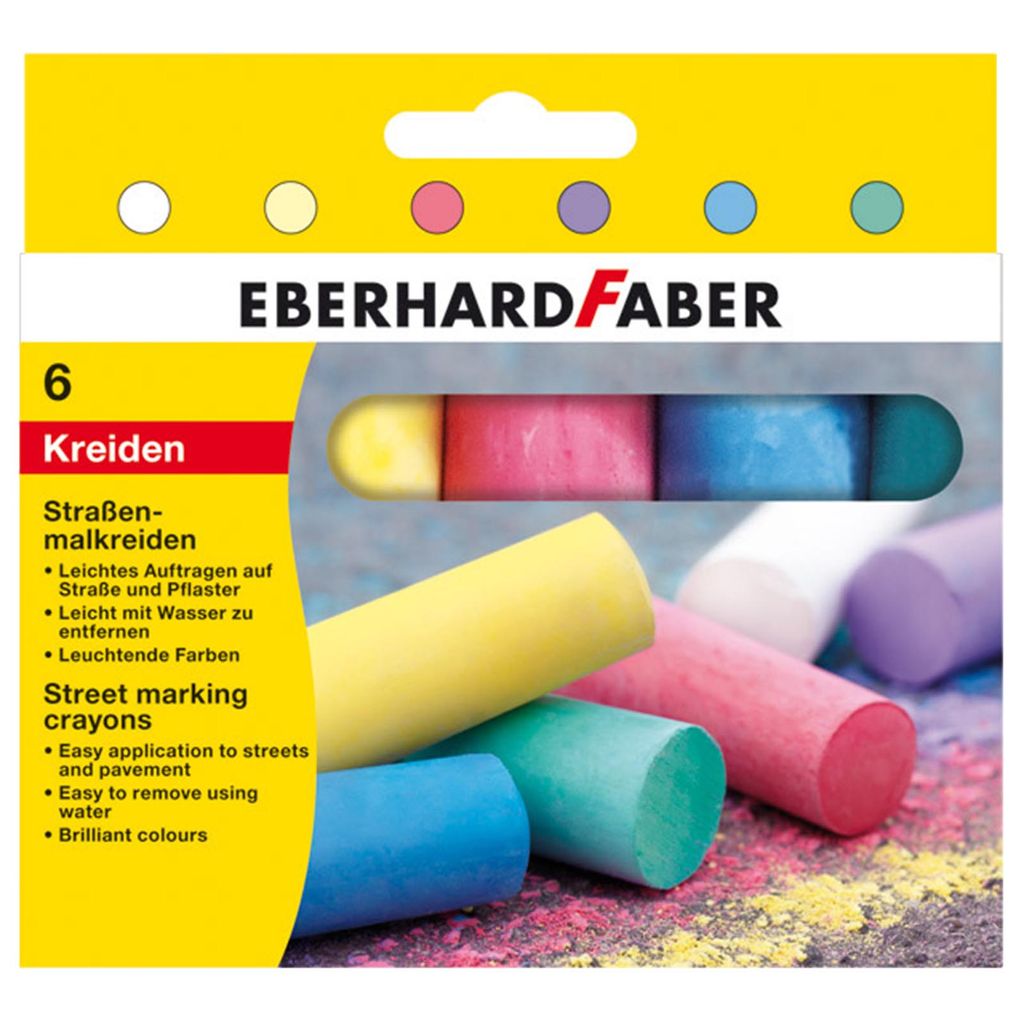 Eberhard Faber Straßenmalkreide farbig sortiert 20 Stück im Eimer Strassenkreide 