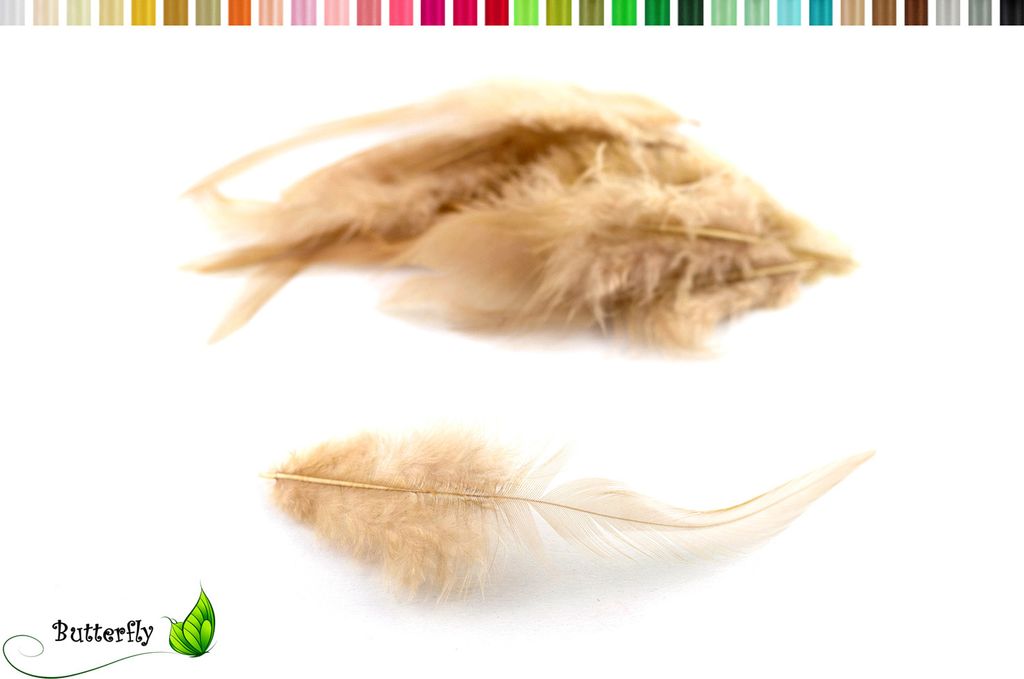 3g Hahnenkreuz Federn ca. 8-13cm, Farbauswahl:sand / beige / natur 835