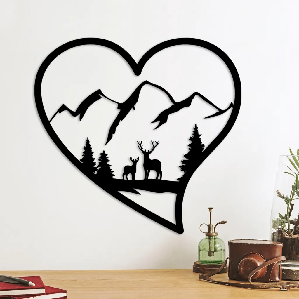 Wallity Decorazione Parete Metallo Moderno Nero Mother And Son 3