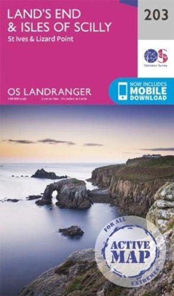 Landranger Active Map 203 Lands End Isle – Lingua: Inglese