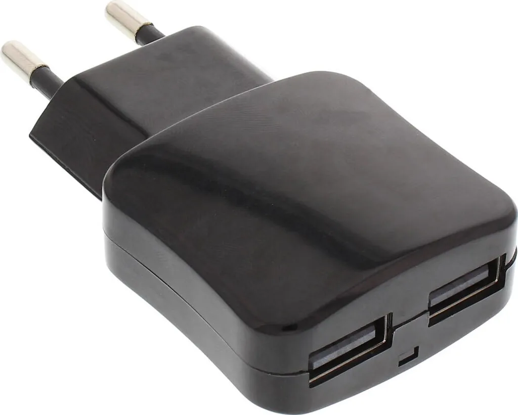 Caricatore da Muro InLine 31505C Nero: USB DUO+ 5V/2.1A con Cavo
