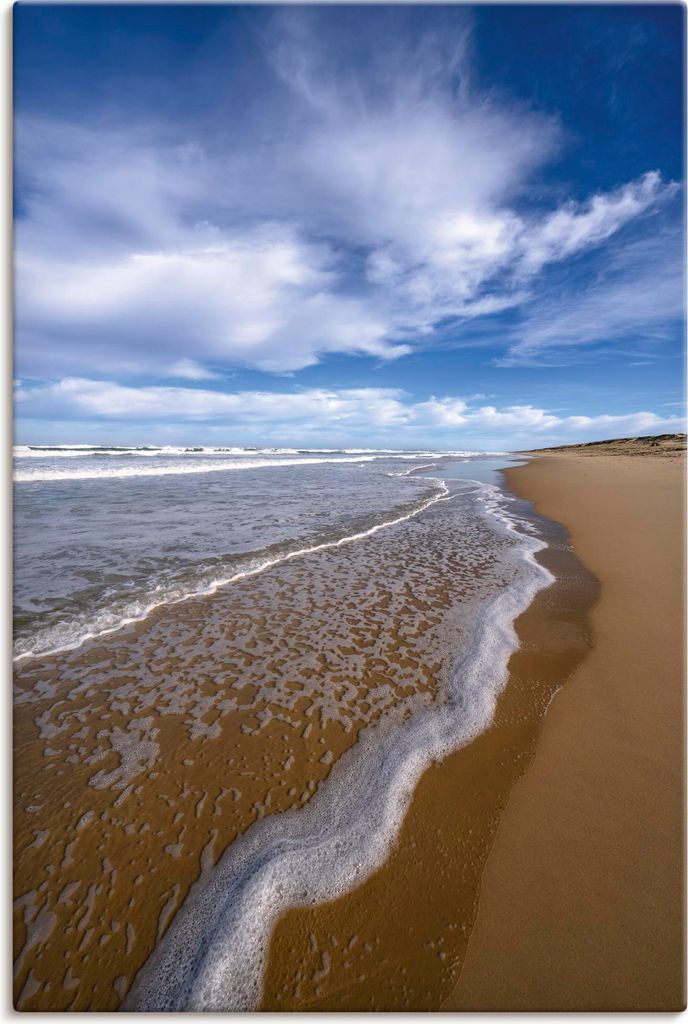 ARTland Leinwandbild Sandstrand Atlantikküste Frankreich Größe: 60x90 cm