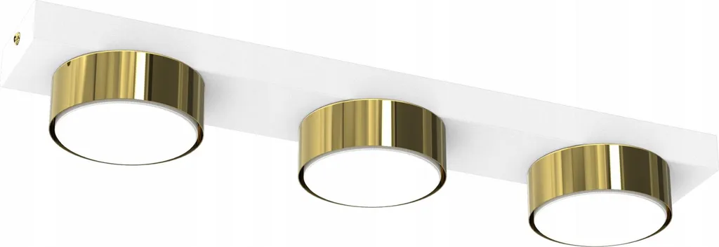 Plafonnier LED GX53 style loft blanc doré poli finition métal 20cm