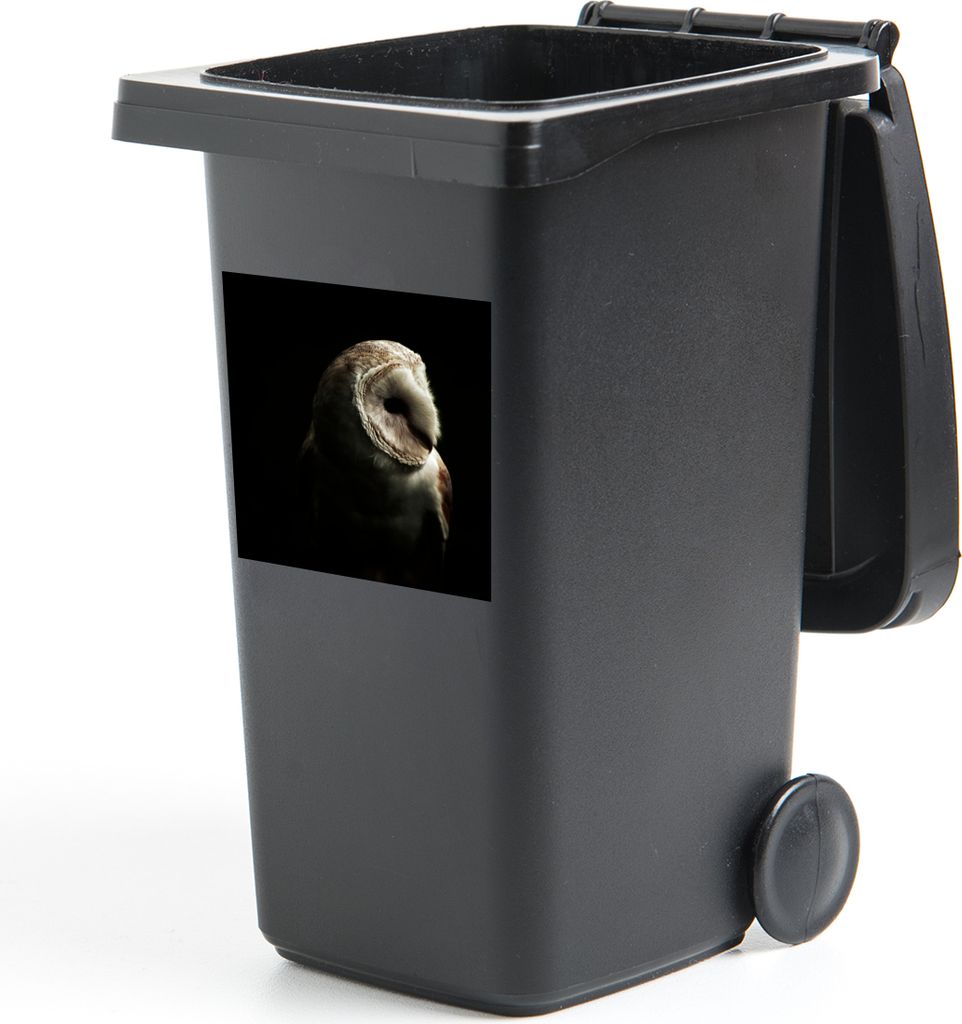 MuchoWow Mülltonnenaufkleber Eule - Vogel - Porträt 40x40 cm - Abfall-Aufkleber - Container - für Abfallcontainer