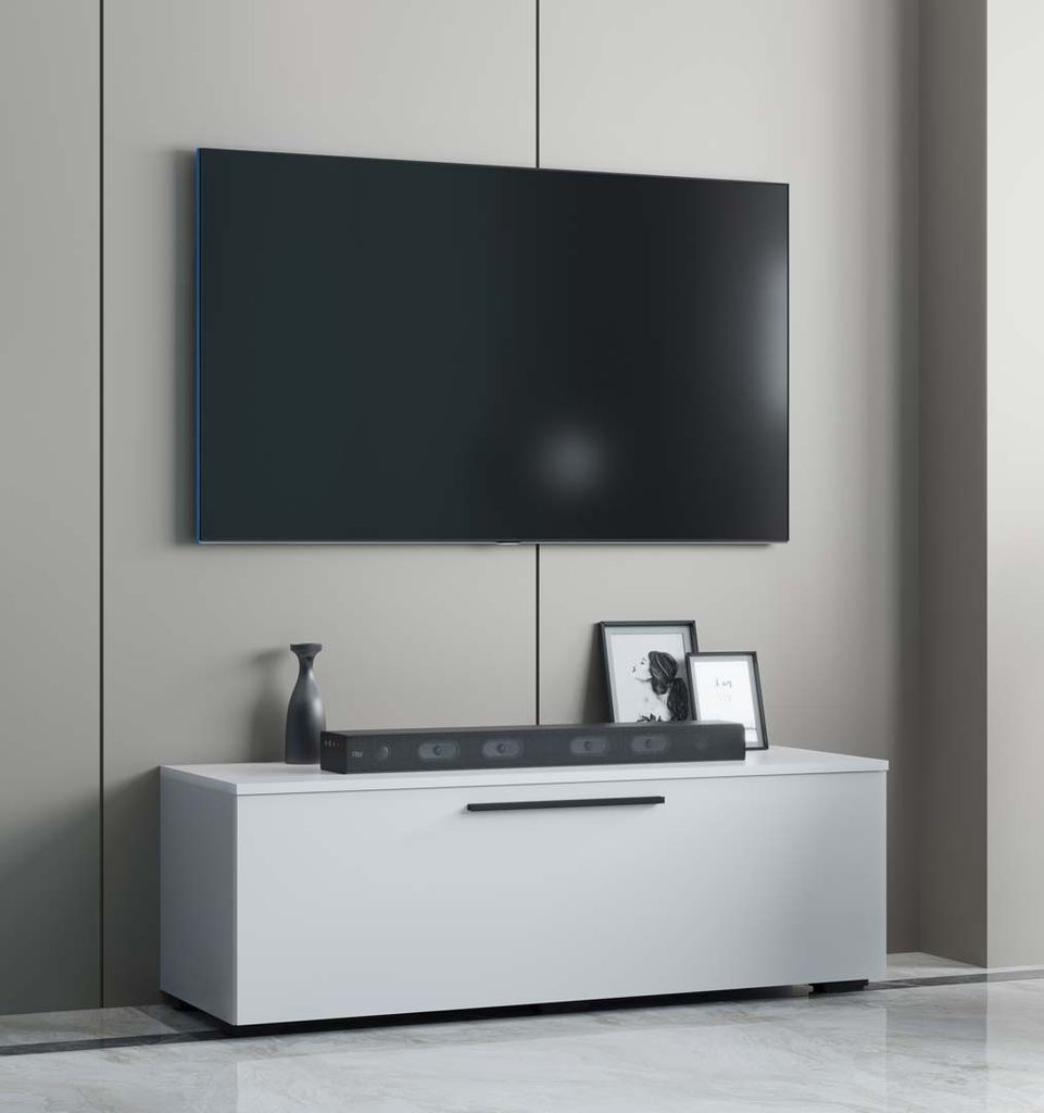 VCM TV Möbel | Lowboard | Fernsehschrank mit breiter Klapptür | Maße H. 39 x B. 115 x T. 40 cm | Fernseh Möbel – Arila M