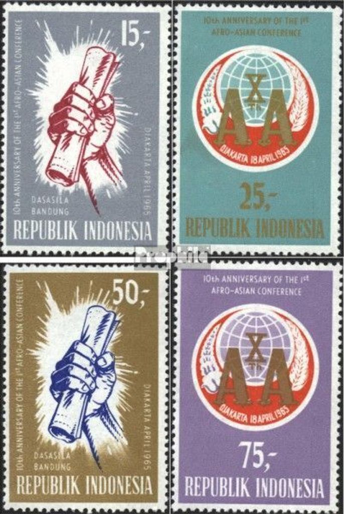 Briefmarken Indonesien 1965 Mi 469-472 (kompl.Ausg.) postfrisch 10 J. Afro-Asiatische Konferenz