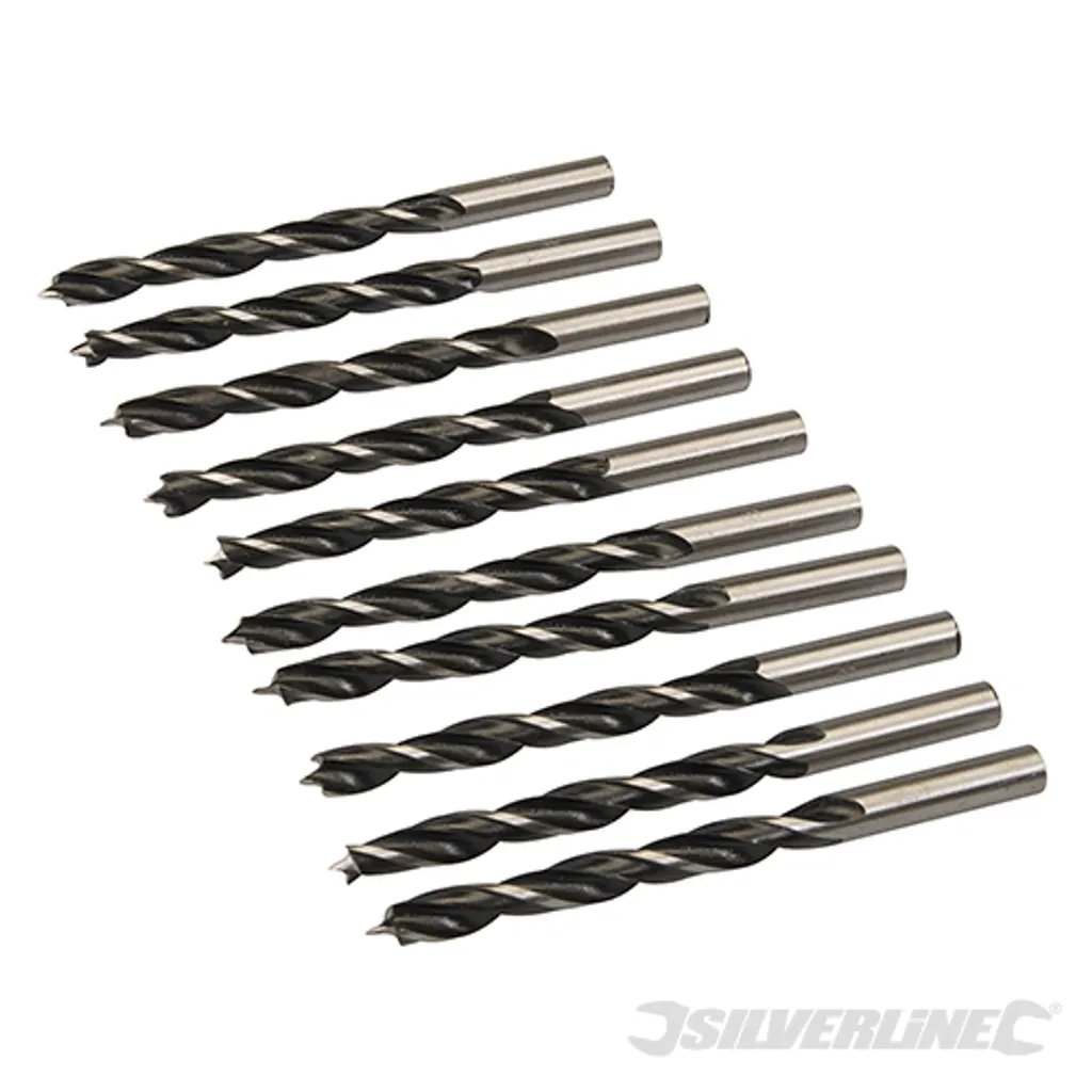 Lot de 10 Mèches Silverline 721675 en Acier Trempé avec Tige Ronde