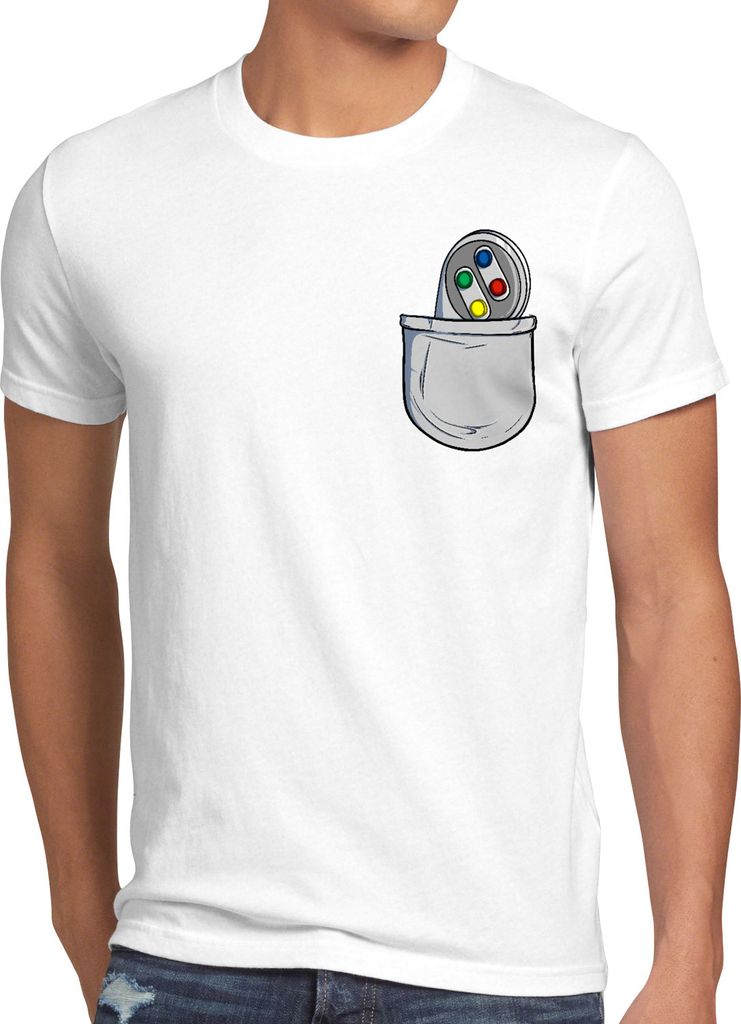 style3 SNES Brusttasche Herren T-Shirt classic 16-Bit konsole pocket