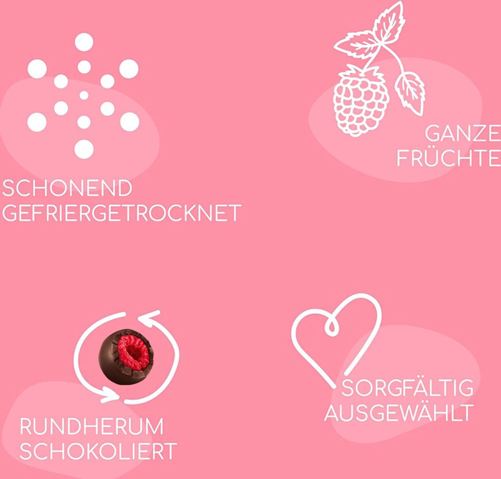 FruitySouls - Gefriergetrocknete Himbeeren mit Schokolade | Produktbild 3