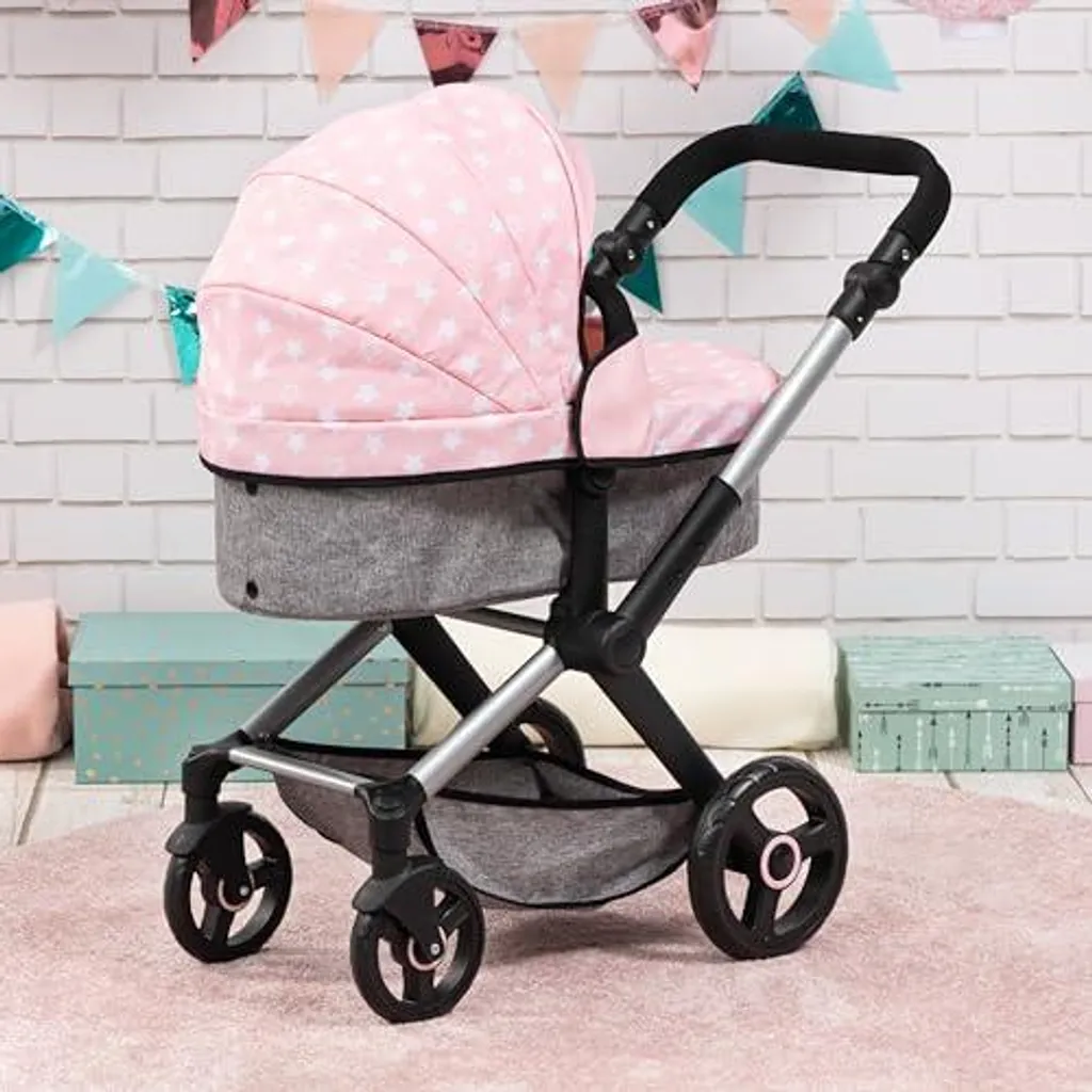 Poussette de poupée Xeo avec guidon réglable - Modèle combiné pliable - 2