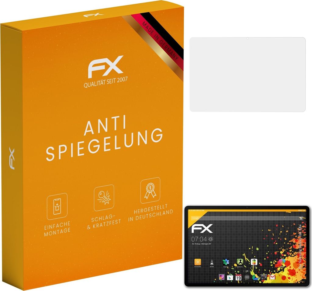 atFoliX FX-Antireflex 2x Schutzfolie kompatibel mit Samsung Galaxy Tab S8+ Displayfolie