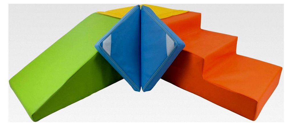4 Schaumstoffbausteine Spielbausteine Rutsche-Set (Farben: gelb, grün, blau, orange)