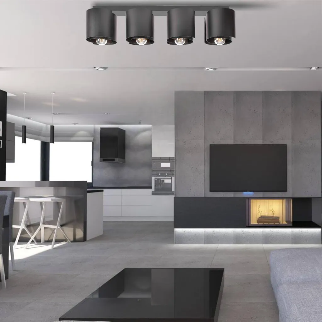 HUGO 4 Lampada da soffitto nero opaco per un design loft moderno - 5