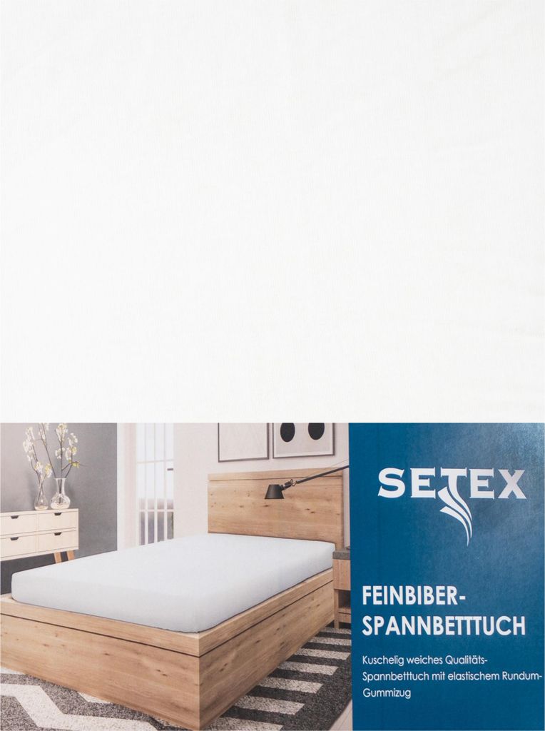 Setex Feinbiber Spannbettlaken 90-100 x 200 cm weiß Feinbiber-Ausführung für extra Wärme an kalten Tagen