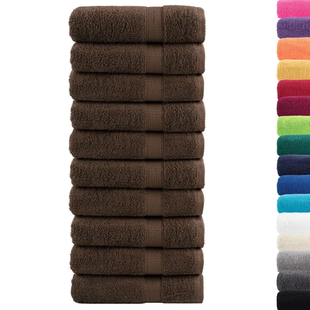 Asciugamani 100% Cotone SOLUND 10pz Marrone 600g/m² | Scelta Naturale