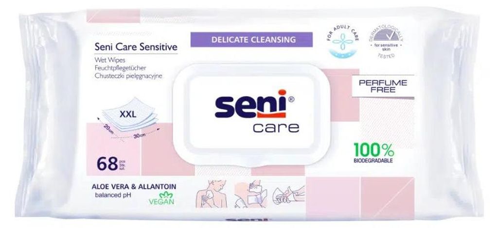 Seni care sensitive Feuchtpflegetücher 68 St