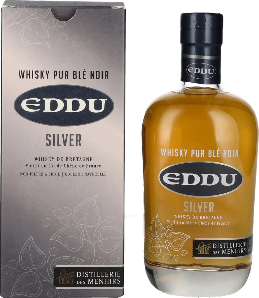 Eddu SILVER Pur Blé Noir Whisky 43% Vol. 0,7l en boîte Image du produit 