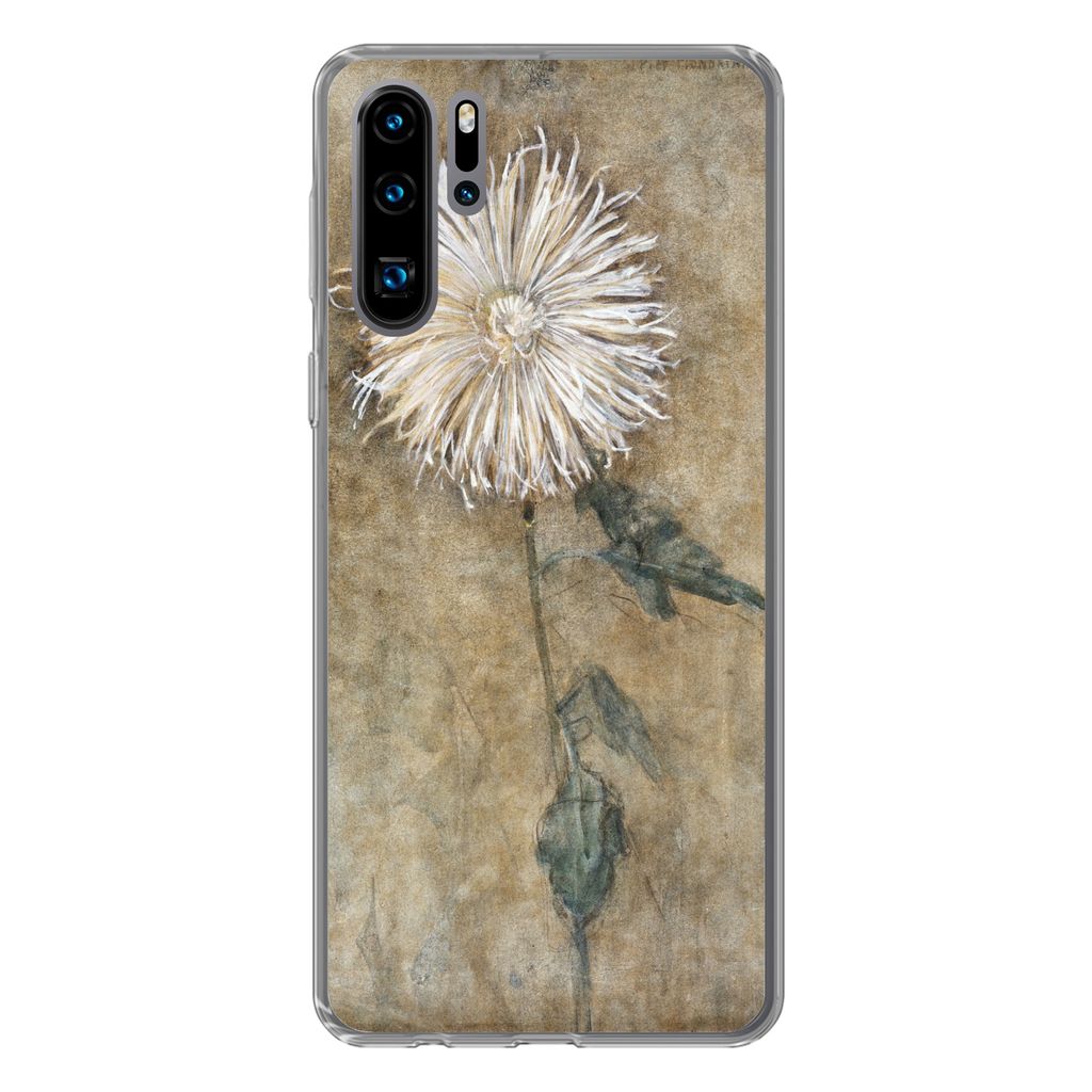 MuchoWow Handyhülle Schutzhülle Hülle für Huawei P30 Pro Chrysantheme - Piet Mondrian - Alte Meister Silikon Softcase Handy Hülle - Schutzde...
