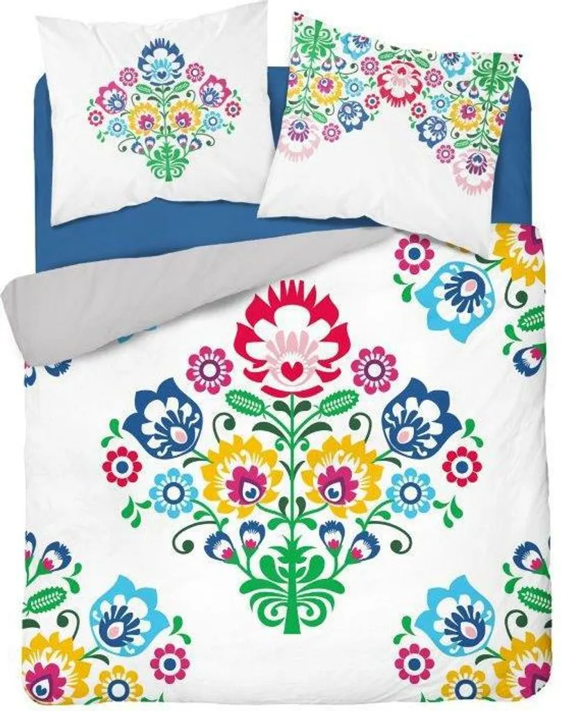 Linge de Lit 220x200 pour Chambre Double Motif Floral Coloré et Frais