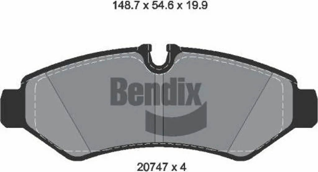Plaquettes de Frein pour Sprinter Bendix BPD1632 Montage OE 9074208600
