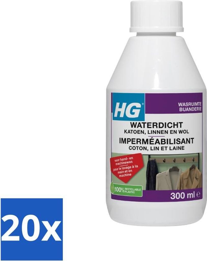 HG Imprägniermittel Baumwolle für Leinen, Wolle & Mischtextilien 300 ml - Vorteilspack - 20 Stücke