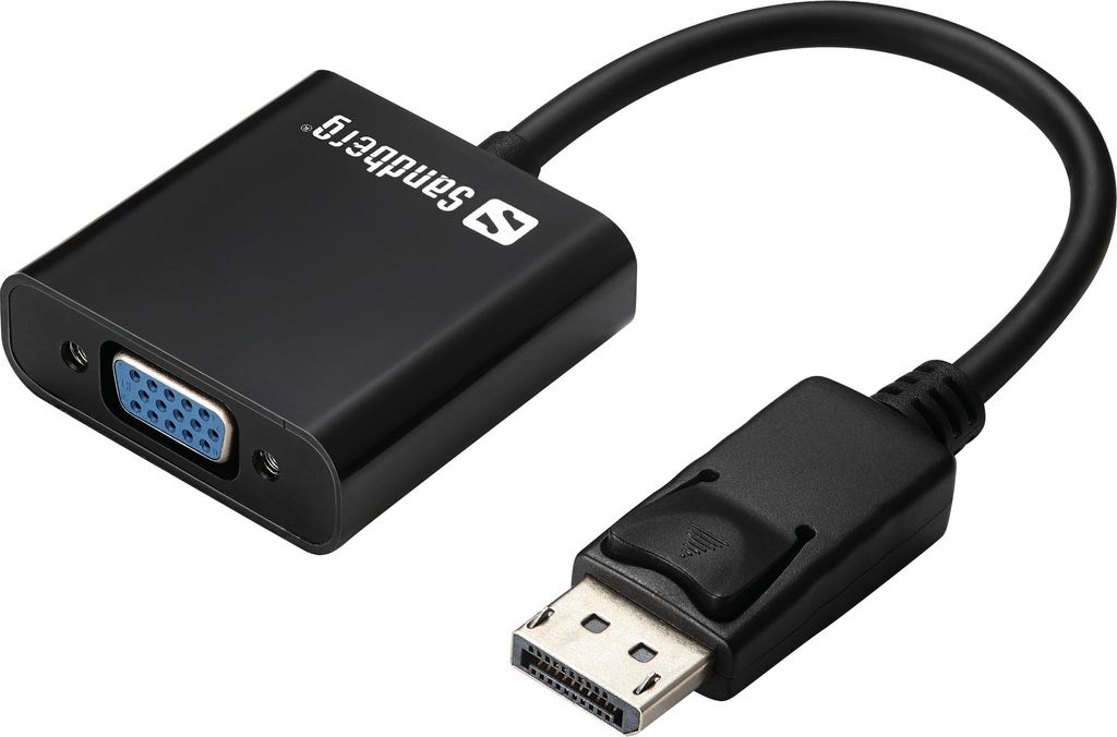 Sandberg DisplayPort VGA - Kabel Adapter, Farbe Schwarz