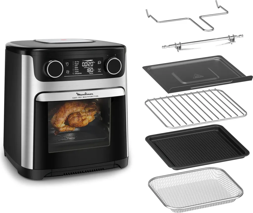 Friteuse à air 15 l Moulinex Easy Fry AL556DF0 inox avec 9 fonctions