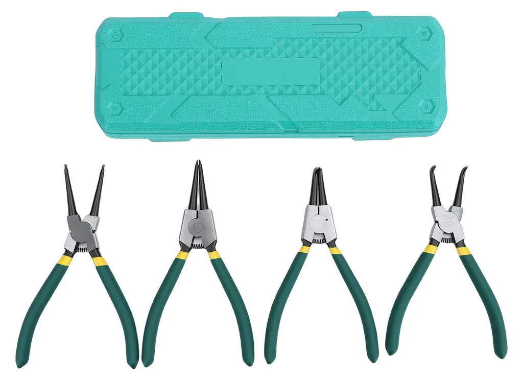 Coffret de pinces à circlips professionnelles avec becs droits et coudés