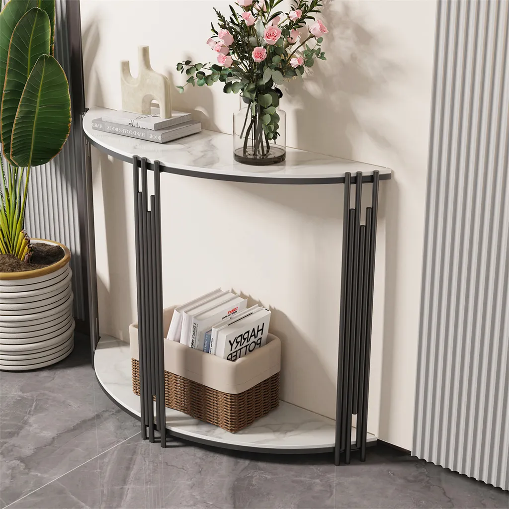 Aménager une Entrée Étroite avec cette Console Table Demi-Ronde Chic