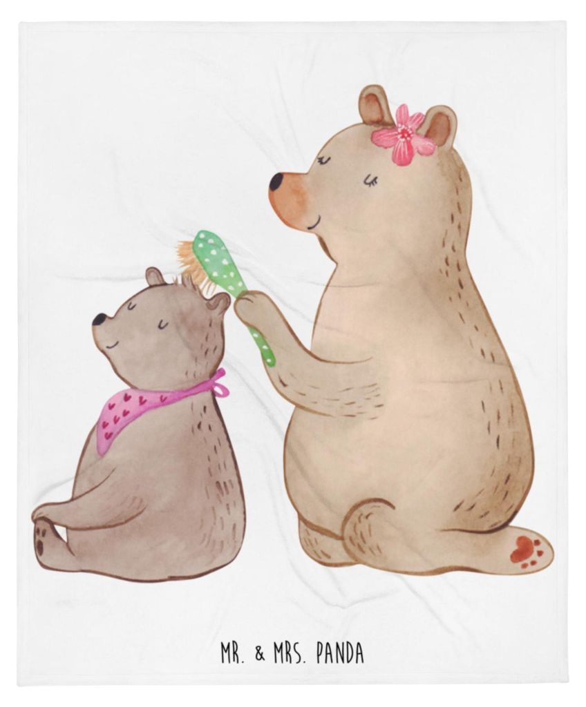 Mr. & Mrs. Panda Decke Bär Kind - Weiß - Geschenk, Bettdecke, Kuscheldecke, Muttertag, Mama, Tagesdecke, Flauschige, Mutter, Bären, Bettüberwurf