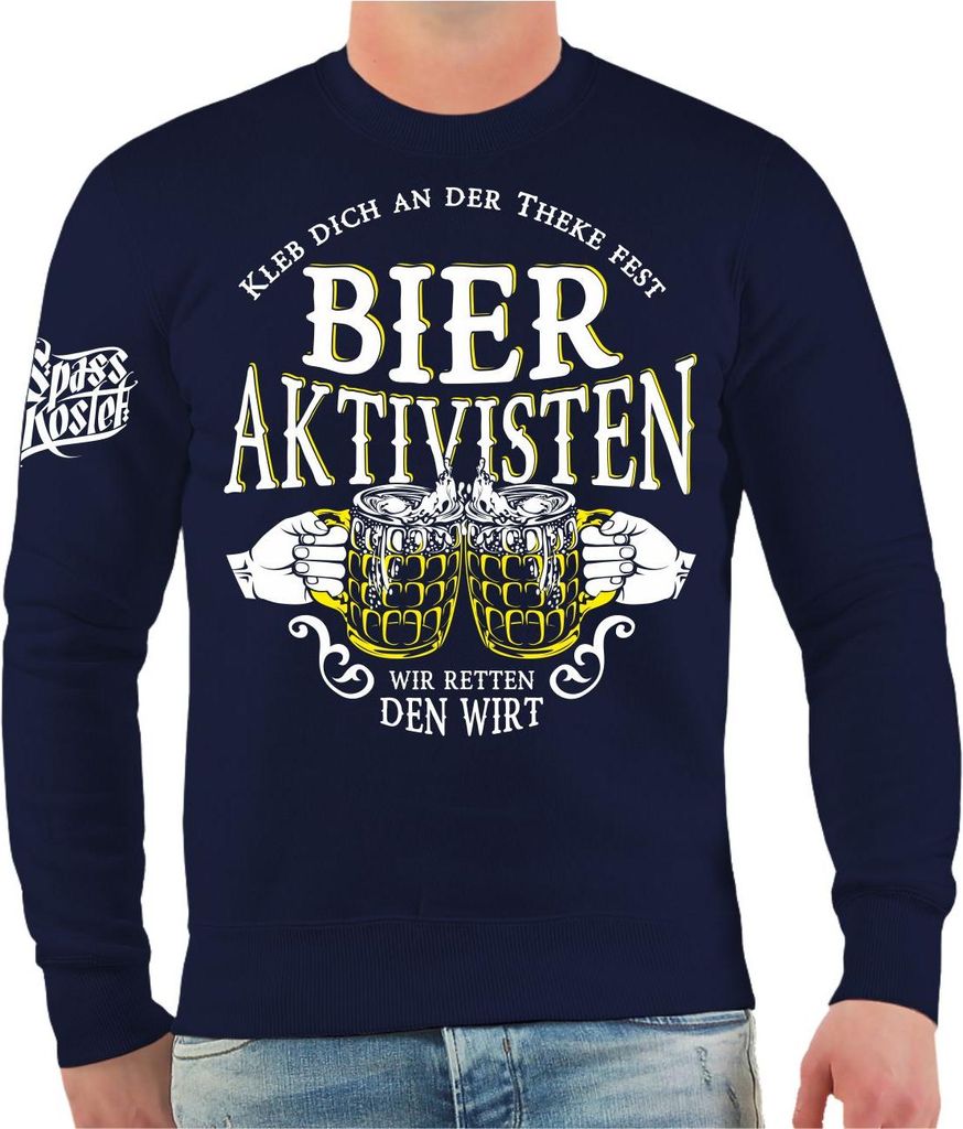 Herren Sweatshirt Bier Aktivisten Kleb dich an der Theke fest