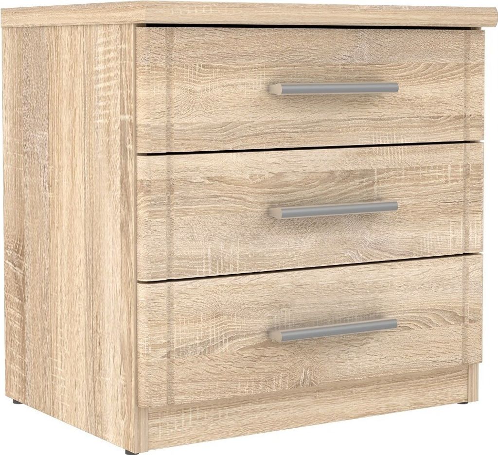 VAJA Nachttisch Odilia 3 Schubladen Eiche Sonoma Nachbildung