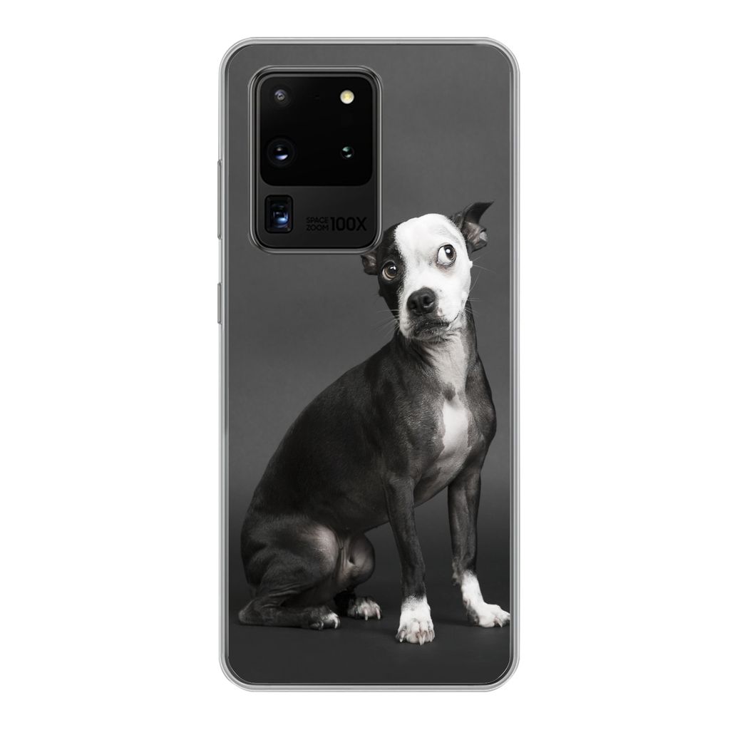 MuchoWow Handyhülle Schutzhülle Hülle für Samsung Galaxy S20 Ultra Hund - Spot - Porträt Silikon Softcase Handy Hülle