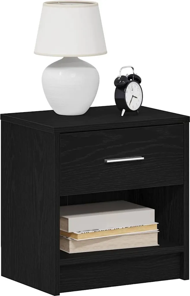 Table de nuit noire 39x28x41 cm avec tiroir fluide Maison Exclusive