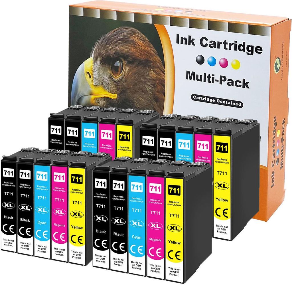 D&C Tintenpatronen ersetzt Epson T71x-20er Set (B/C/M/Y)