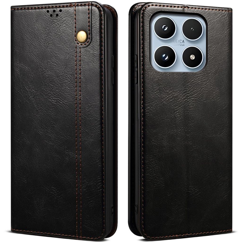 Hülle für Xiaomi 17, Leder Flip Brieftasche Schutzhülle mit Standfunktion Schwarz
