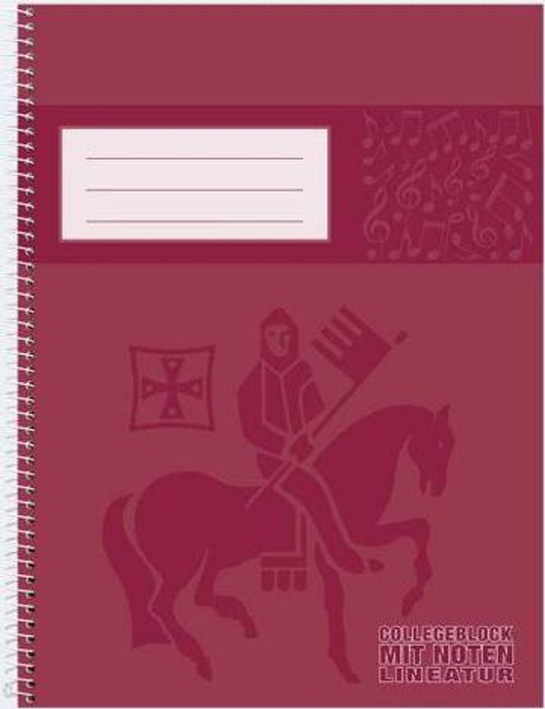 Staufen 734046715 Collegeblock Premium LIN 15 - A4, 50 Blatt, 90 g/qm, Notenlineatu