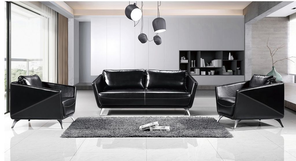 Sofagarnitur 3+1+1 Sitzer Ledersofa Couch Wohnlandschaft Garnitur Design Modern