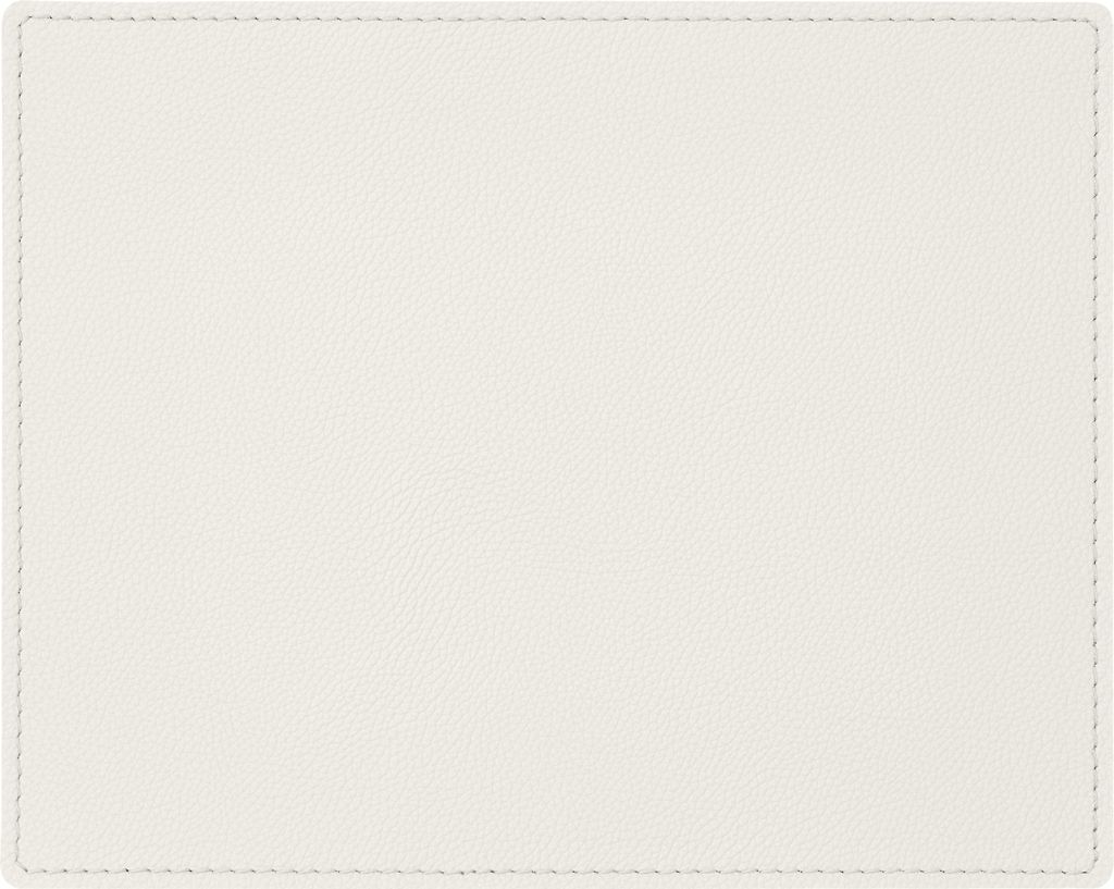 Mauspad Echtes Leder Weiß cm 25x20 - Mousepad Eckige Ecken - Handwerkliche Nähte - Hergestellt in Italien