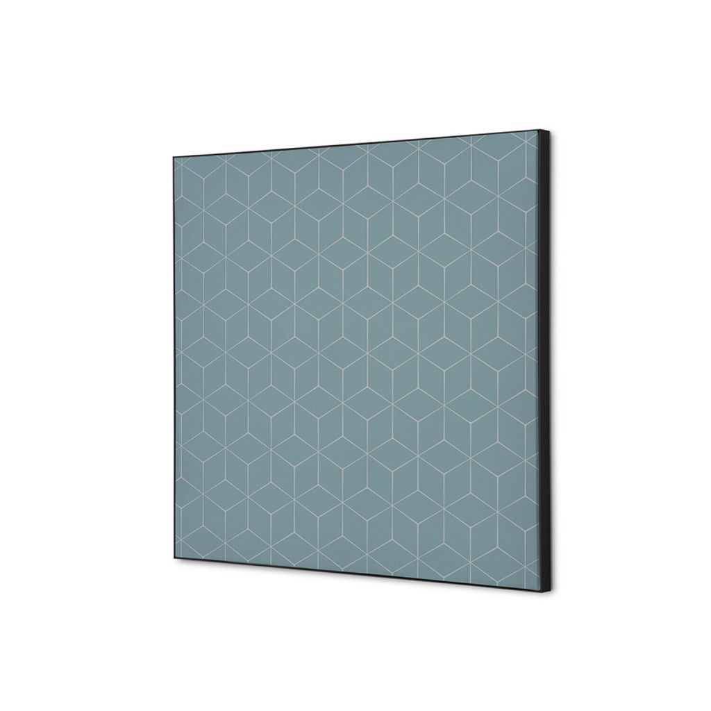 Showdown Spannstoff Wanddekoration - Set 40x40cm - Hexagon Grau - Schwarzer Rahmen