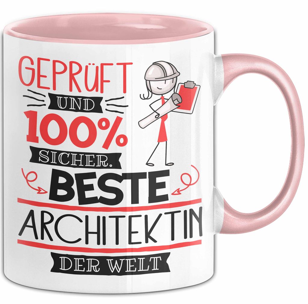 Beste Architektin Der Welt Tasse Geschenk für Eine Architektin Und Sicher Geschenkidee Geburtstag Weihnachten (Rosa)