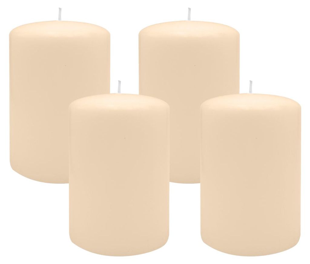 Flachkopf-Stumpenkerzen Vanilla 120 x Ø 60 mm, 4 Stück